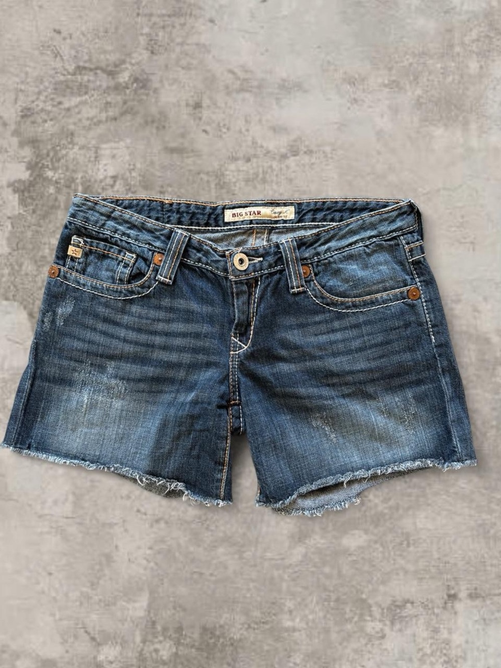 Big Star Blue Frayed Hem Denim Shorts - Picture 5 of 8